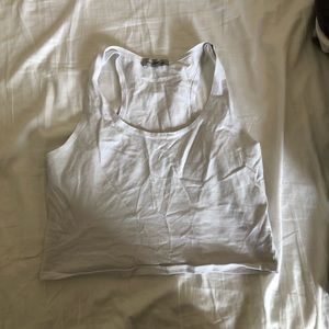 basic white cropped tank top